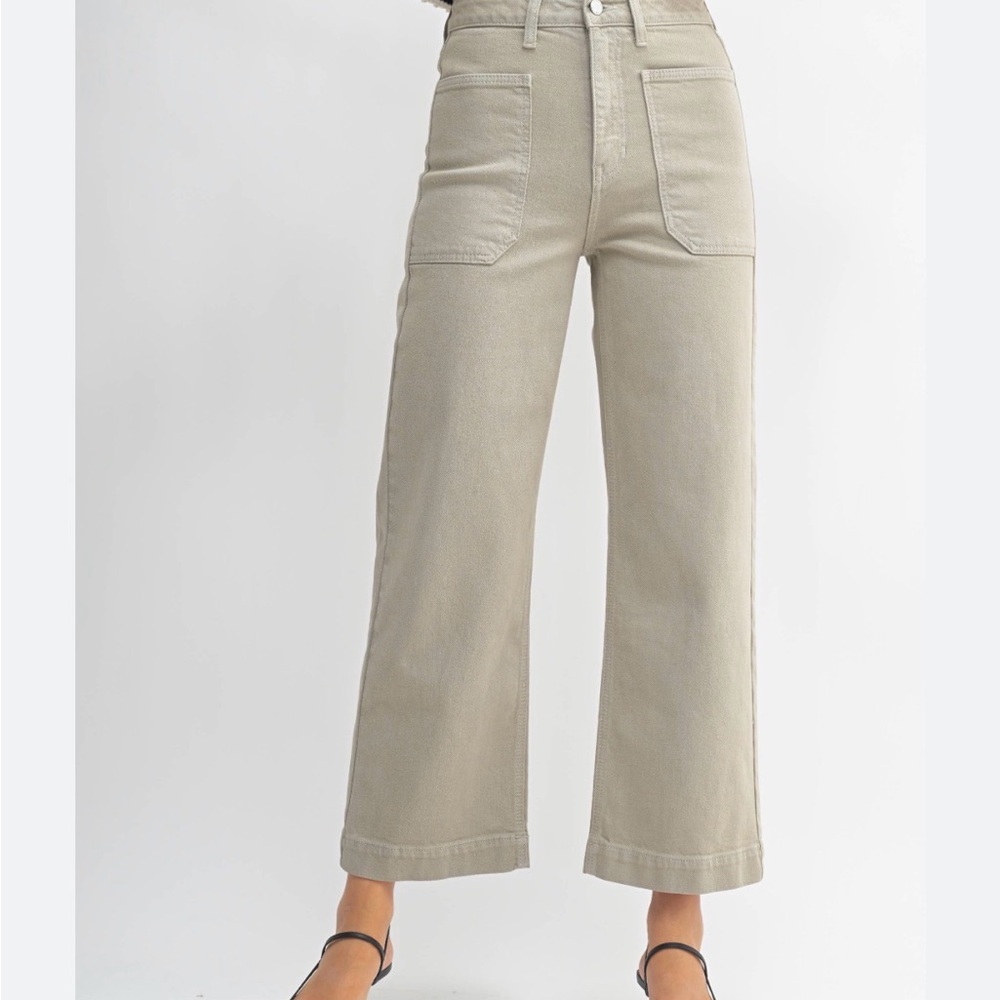 Just Black Denim Utility Wide Leg in Moonstone size 29